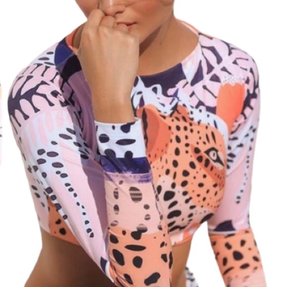New! Long sleeve wildcat printed  bikini - Picture 6 of 12